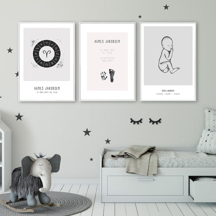 Birth poster with baby and the child's information