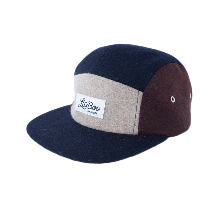 Keps, blockull 5-panel - Brun (Storlek L, 4-7 år)