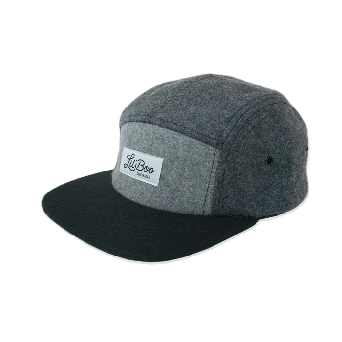 Keps, blockull 5-panel - Grå (Storlek L, 4-7 år)