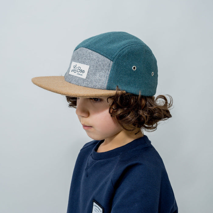 Keps, blockull 5-panel - Grön (Storlek M, 1,5-3 år)