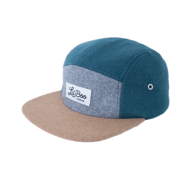 Keps, blockull 5-panel - Grön (Storlek XL, 7-14 år)