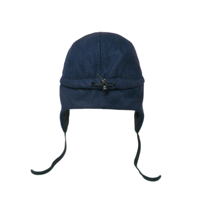 Keps, Ullblock 5-panel med öron - Burgundy / Grå / Marinblå (Storlek L, 4-7 år)